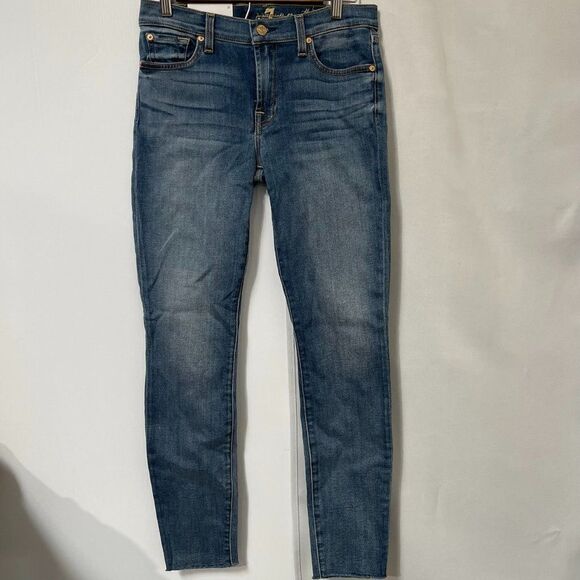 7 For All Mankind Luxe Slim-Fit High-Rise Ankle Skinny Jeans - Picture 1 of 3